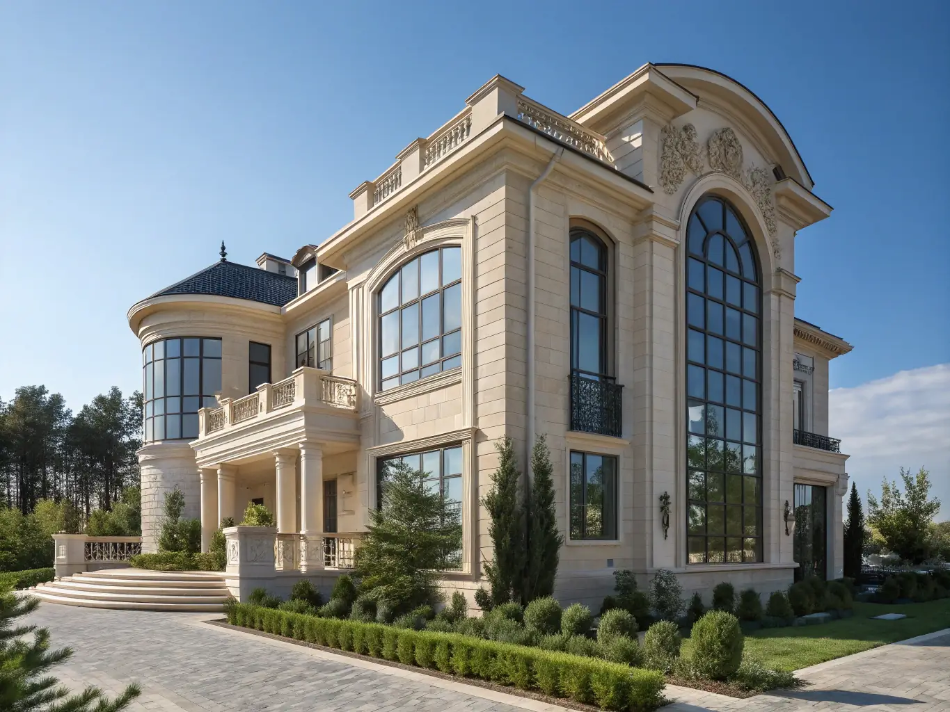 A rendering of a completed real estate development project, showcasing modern architecture and sustainable design, symbolizing successful project outcomes.