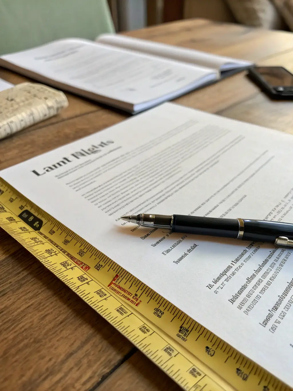 A close-up shot of a landowner's hands holding a property deed, symbolizing retained ownership and control over their land.